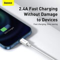 Baseus Lightning Superior Series cable, Fast Charging, Data 2.4A, 0.25m White (CALYS-02)