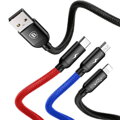 Baseus Cable Three Primary Colors Light/Type-C/Micro Nylon Braid 3.5A 1.2m Black (CAMLT-BSY01)