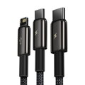 Baseus Universal Tungsten 3-in-1 USB cable (Type C / Lightning / micro USB) 3.5A 1.5m Black (CAMLTWJ-01)