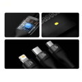 Baseus Universal Flash Series 3-in-1 Fast Charging Data Cable (USB-A to Micro + Lightning + Type-C) 100W, 1.2m Black (CASS030001)