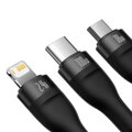 Baseus Universal Flash Series 3-in-1 Fast Charging Data Cable (USB-A to Micro + Lightning + Type-C) 100W, 1.2m Black (CASS030001)