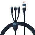 Baseus Universal Flash Series 3-in-1 Fast Charging Data Cable (USB-A to Micro + Lightning + Type-C) 100W, 1.2m Blue (CASS030103)