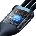 Baseus Universal Flash Series 3-in-1 Fast Charging Data Cable (USB-A to Micro + Lightning + Type-C) 100W, 1.2m Blue (CASS030103)