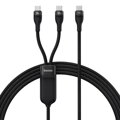 Baseus Universal Cable, Flash Series II 2-in-1 Fast Charging Cable (Type-C to Type-C + Type-C) 100W, 1.5m, Black (CASS060001)