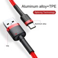 Baseus Type-C Cafule cable 3A 1m Red + Red (CATKLF-B09)