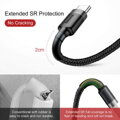 Baseus Type-C Cafule Cable 3A 1m Gray + Black (CATKLF-BG1)
