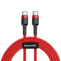Baseus Type-C - Type-C Cafule Cable PD 2.0, QC 3.0, 60W, 3A, 1m, Red (CATKLF-G09)