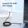 Baseus Type-C - Type-C Cafule Cable PD 2.0 60W, 3A, 2m, Black/ Gray (CATKLF-HG1)