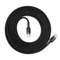 Baseus Type-C - Type-C Cafule Cable PD 2.0 60W, 3A, 2m, Black/ Gray (CATKLF-HG1)