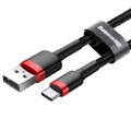 Baseus Type-C Cafule cable 2A, 3m Red/Black (CATKLF-U91)