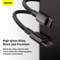 Baseus Type-C - Type-C cable Tungsten Gold Fast charging and data 100W (20V/5A) 2m Black (CATWJ-A01)