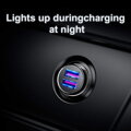 Baseus Car Charger Circular Plastic A+A Dual Quick Charge 3.0 30W Black (CCALL-YD01)