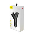 Baseus Car Charger Y-type dual USB + cigarette lighter extended, 3.4A, Black (CCALL-YX01)