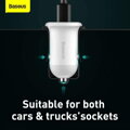 Baseus Car Charger Grain Pro Dual USB 4.8A White (CCALLP-02)
