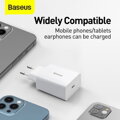 Baseus Travel Charger Speed Mini 1C Quick Charger 20W EU White (CCFS-SN02)
