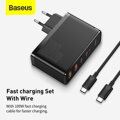 Baseus Travel Charger GaN2 Pro Quick wall charger C+C+U+U, PD 3.0, QC 4.0+, 100W EU Black (CCGAN2P-L01)