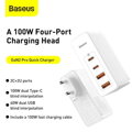 Baseus Travel Charger GaN2 Pro Quick wall charger C+C+U+U, PD 3.0, QC 4.0+, 100W EU White (CCGAN2P-L02)