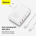 Baseus Travel Charger GaN2 Pro Quick wall charger C+C+U+U, PD 3.0, QC 4.0+, 100W EU White (CCGAN2P-L02)