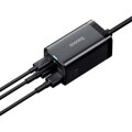 Baseus Travel Charger GaN3 Pro Quick wall charger C+C+U, PD3.0, QC4.0 +, AFC, FCP, SCP, PPS, MTK, (with Type C - Type C cable 1m) 65W, Black EU (CCGP040101)
