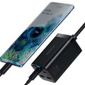 Baseus Travel Charger GaN3 Pro Quick wall charger C+C+U, PD3.0, QC4.0 +, AFC, FCP, SCP, PPS, MTK, (with Type C - Type C cable 1m) 65W, Black EU (CCGP040101)