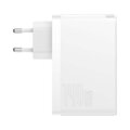 Baseus Travel Charger GaN5 Pro Fast wall charger, C+C+U, 140W White EU (CCGP100202)