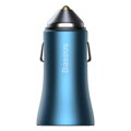 Baseus Car Charger Golden Contactor Pro Fast Type C / USB 40W, PD 3.0, QC 4.0+ SCP, FCP, AFC, Blue (CCJD-03)