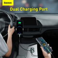 Baseus Car Charger Bluetooth FM Transmitter Enjoy Car with LED display Wireless U+U+3,5mm audio+TF MP3 Charger BT 5.0, 3.4A Black (CCLH-01)