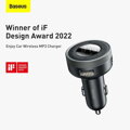 Baseus Car Charger Bluetooth FM Transmitter Enjoy Car with LED display Wireless U+U+3,5mm audio+TF MP3 Charger BT 5.0, 3.4A Black (CCLH-01)
