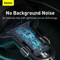 Baseus Car Charger Bluetooth FM Transmitter Enjoy Car with LED display Wireless U+U+3,5mm audio+TF MP3 Charger BT 5.0, 3.4A Black (CCLH-01)