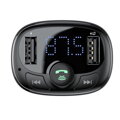 Baseus Car Charger Bluetooth FM Transmitter S-09A, BT. 4.2, 10m Range, 2x USB-A 3.4A, Micro SD card Reader, Black (CCMT000001)