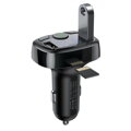 Baseus Car Charger Bluetooth FM Transmitter S-09A, BT. 4.2, 10m Range, 2x USB-A 3.4A, Micro SD card Reader, Black (CCMT000001)