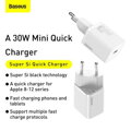 Baseus Travel Charger Super Si 1C Quick Charger PD 30W EU White (CCSUP-J02)