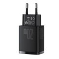 Baseus Travel Charger Compact Quick Charger U+C 20W EU Black (CCXJ-B01)