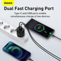 Baseus Travel Charger Compact Quick Charger U+C 20W EU Black (CCXJ-B01)