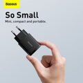 Baseus Travel Charger Compact Quick Charger U+C 20W EU Black (CCXJ-B01)