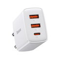 Baseus Travel Charger Compact Quick Charger U+U+C PD3.0, QC 3.0 30W EU White (CCXJ-E02)