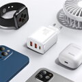 Baseus Travel Charger Compact Quick Charger U+U+C PD3.0, QC 3.0 30W EU White (CCXJ-E02)