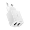 Baseus Travel Charger Compact wall Charger U+U, 10.5W EU White (CCXJ010202)