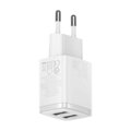 Baseus Travel Charger Compact wall Charger U+U, 10.5W EU White (CCXJ010202)