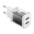 Baseus Travel Charger Compact wall Charger U+U, 10.5W EU White (CCXJ010202)