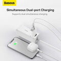 Baseus Travel Charger Compact wall Charger U+U, 10.5W EU White (CCXJ010202)