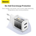 Baseus Travel Charger Compact wall Charger U+U, 10.5W EU White (CCXJ010202)