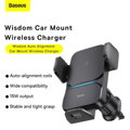 Baseus Car Mount Wireless Charger Wisdom Auto Alignment Air Outlet base QI 15W Black (CGZX000001)