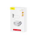 Baseus Car charger One to Two Cigarette Lighter(dual- lighter 80W+dual USB 3.1A) Silver (CRDYQ-0S)
