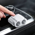 Baseus Car charger One to Two Cigarette Lighter(dual- lighter 80W+dual USB 3.1A) Silver (CRDYQ-0S)