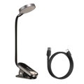 Baseus Home Comfort Reading Mini Clip Lamp + charing cable, 400 mAh, 4000K, 3W Dark Gray (DGRAD-0G)
