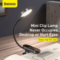 Baseus Home Comfort Reading Mini Clip Lamp + charing cable, 400 mAh, 4000K, 3W Dark Gray (DGRAD-0G)
