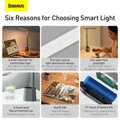 Baseus Home Smart Eye Series Charging Folding Reading Desk Lamp 2200 mAh (Smart Light) 5W Gray (DGZG-0G)