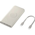 Samsung Power Bank with Wireless Quick Charge C+C (with Type-C to Type-C cable 0,20m), 25W, 10000 mAh, Beige (EB-U2510XUEGEU)