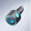 Joyroom Car Charger U+C, QC 3.0, PD, 60W, RGB, Black (JR-CCN01)